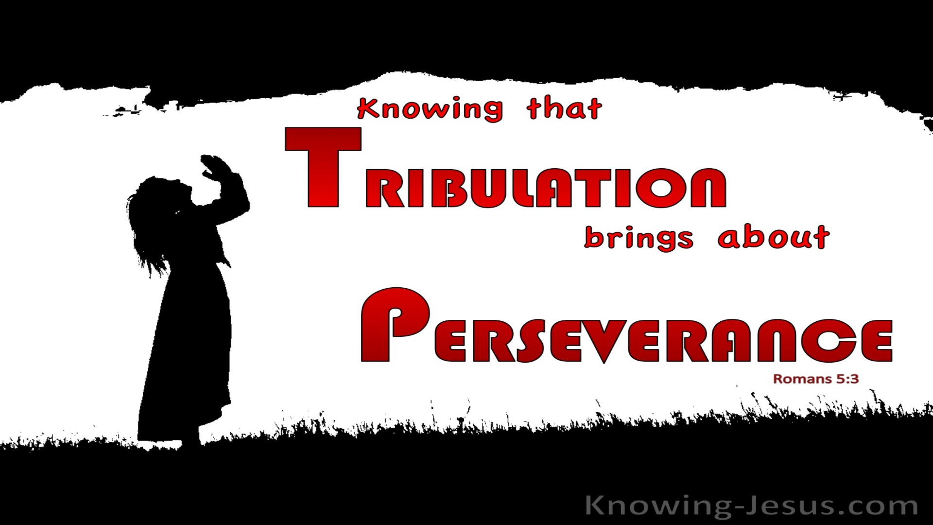 Romans 5:3 Exult In Suffering Which Brings Perseverance (red)